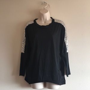 Black Long Sleeve W/ Sparkle Sleeves